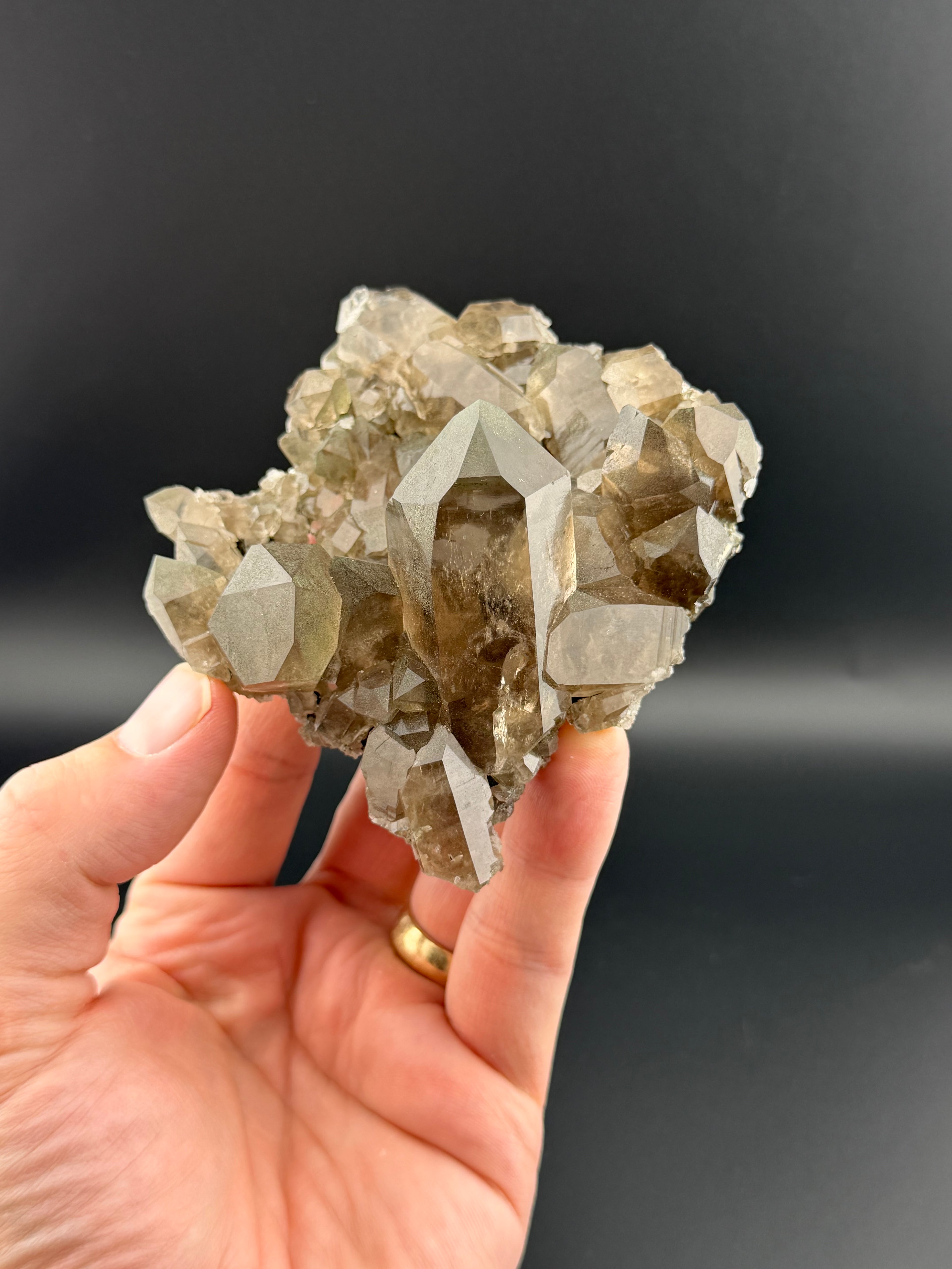 Smoky Quartz Cluster with Chlorite