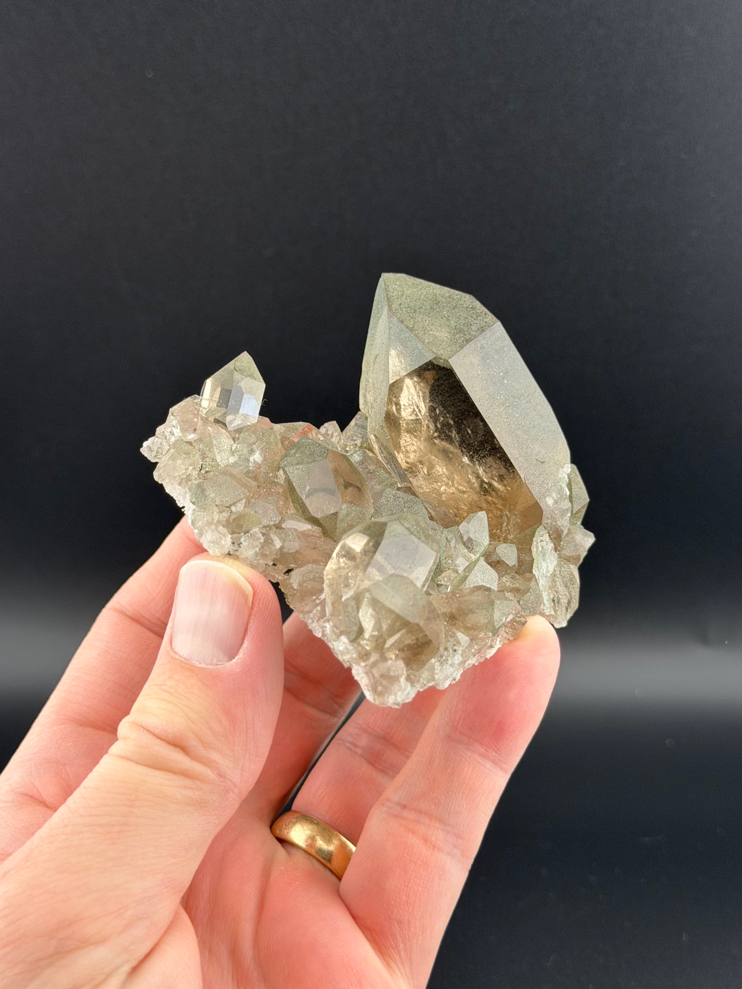 Smoky Quartz Cluster with Chlorite