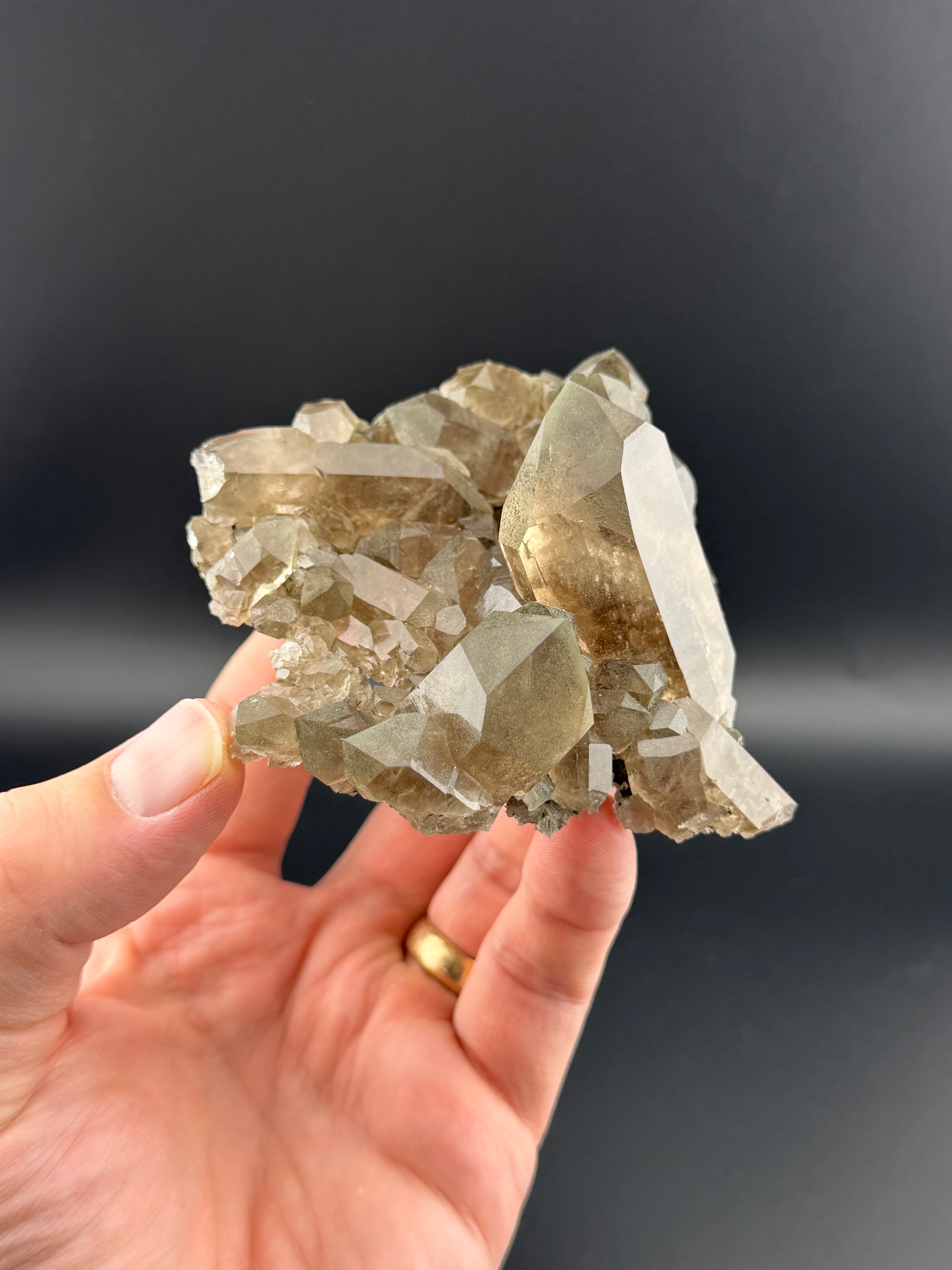 Smoky Quartz Cluster with Chlorite