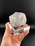 Fluorite Cube with Calcite & Sphalerite on Custom Base